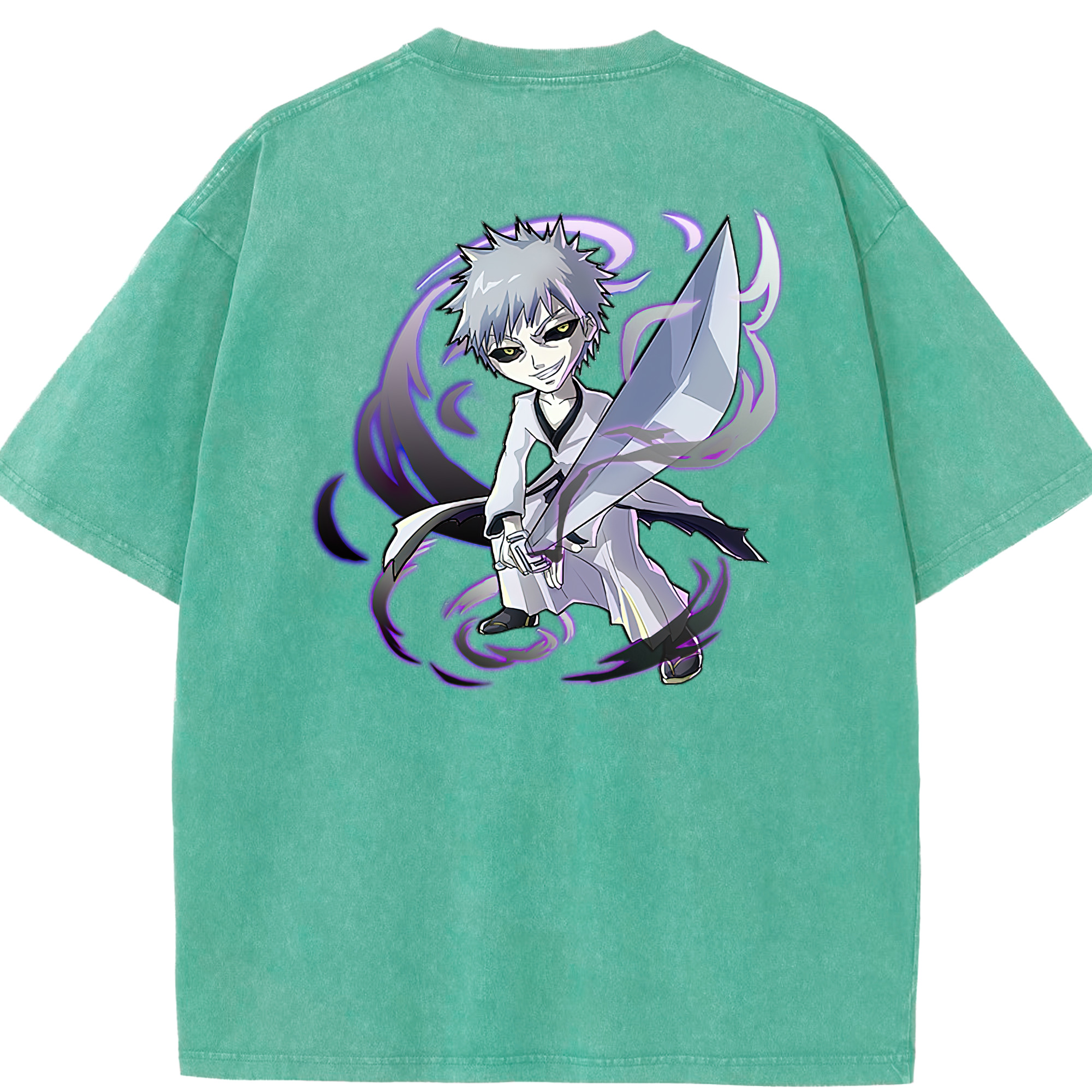 （画像用） ブリーチ 黒崎一護（くろさき いちご）BLEACH Kurosaki Ichigo 綿100% ヴィンテージ風 半袖Tシャツ（背面プリント）